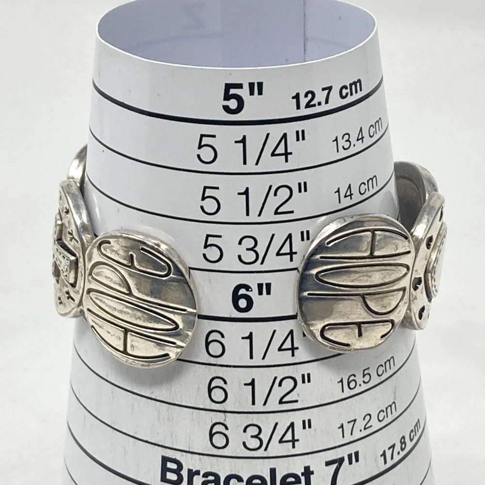 Geneva Womens Watch 27mm Faith Christian Hope Silver Tone Cuff New Battery 6.25